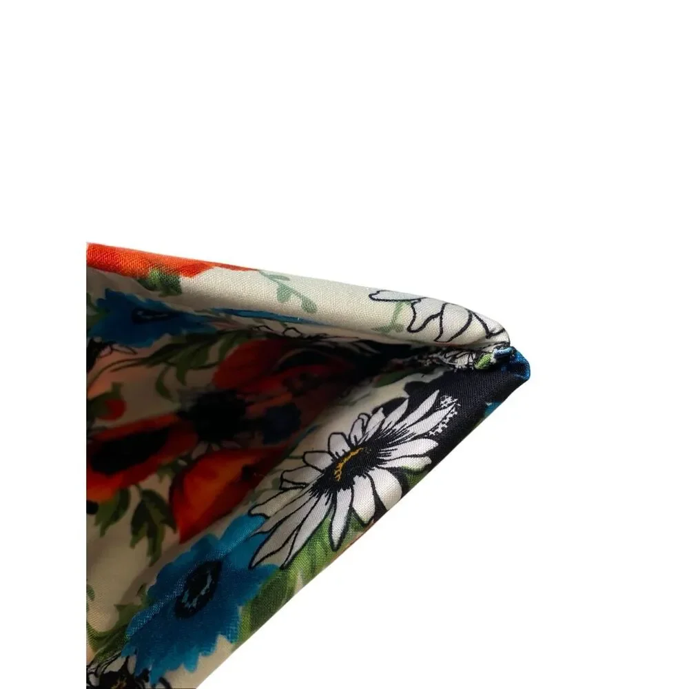 Lot of 3 Floral Reversible Fabric Snap Pouch Set Gift Card Coin Holder Organizer